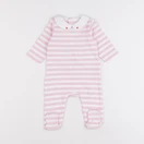 Jacadi - pyjama coton blanc, rose - 3 mois