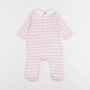 Jacadi - pyjama coton blanc, rose - 3 mois