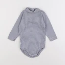 Petit Bateau - body à col gris - 12 mois