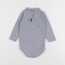 Petit Bateau - body à col gris - 12 mois