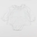 Petit Bateau - body blouse blanc - 12 mois