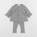 Vertbaudet - ensemble gris - 0/1 mois