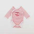 Petit Bateau - body rouge, blanc - 0 mois