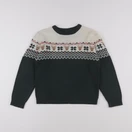 Vertbaudet - pull beige, vert - 10 ans