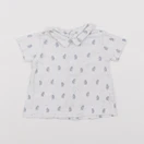 Boutchou - tee-shirt blanc, bleu - 3 mois