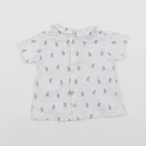 Boutchou - tee-shirt blanc, bleu - 3 mois
