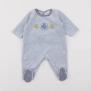 Petit Bateau - pyjama velours bleu - 3 mois