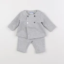 Jacadi - ensemble doublé gris - 1 mois