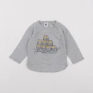 Petit Bateau - tee-shirt gris - 12 mois