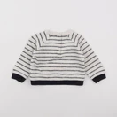 Boutchou - sweat blanc, bleu - 9 mois