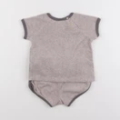 H&M - ensemble marron - 6/9 mois