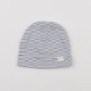 H&M - bonnet blanc, bleu - 3/6 mois