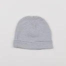H&M - bonnet blanc, bleu - 3/6 mois