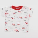 Petit Bateau - tee-shirt blanc, rouge - 6 mois