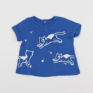 Petit Bateau - tee-shirt bleu - 6 mois