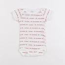 Petit Bateau - body blanc, rouge - 3 mois