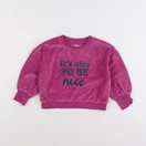Vertbaudet - sweat velours rose - 2 ans