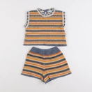 The new society - ensemble bleu, orange - 24 mois