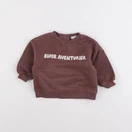 Vertbaudet - sweat marron - 9 mois