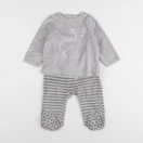 Vertbaudet - pyjama velours gris - 12 mois