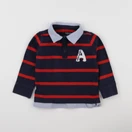 Vertbaudet - polo bleu, rouge - 3 ans