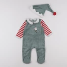 Vertbaudet - pyjama velours vert - 9 mois