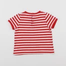 Petit Bateau - tee-shirt blanc, rouge - 12 mois