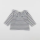 Petit Bateau - tee-shirt blanc, bleu - 6 mois
