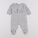 Petit Bateau - pyjama velours gris - 6 mois