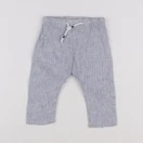 H&M - pantalon blanc, bleu - 3 mois