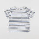 Cyrillus - tee-shirt blanc, bleu - 18 mois