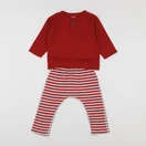 Petit Bateau - pyjama coton rouge, beige - 12 mois