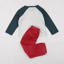 Vertbaudet - pyjama velours rouge, vert - 3 ans