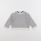 Cyrillus - pull blanc, bleu - 18 mois