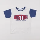 Vertbaudet - tee-shirt blanc, bleu - 5 ans