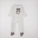 H&M - pyjama velours blanc - 2/3 ans