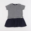Petit Bateau - robe bleu - 12 mois