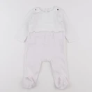 Jacadi - pyjama velours blanc, rose - 6 mois