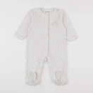 Vertbaudet - pyjama velours blanc - 9 mois