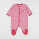 Petit Bateau - pyjama velours rose - 6 mois