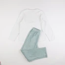 Vertbaudet - pyjama velours blanc, vert - 12 ans