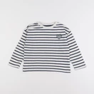 Vertbaudet - tee-shirt blanc, bleu - 4 ans