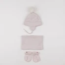 Vertbaudet - ensemble bonnet/moufles/tour de cou rose - 2/3 ans