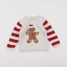 Vertbaudet - pull blanc, rouge - 6 mois