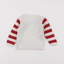 Vertbaudet - pull blanc, rouge - 6 mois