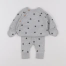 Vertbaudet - ensemble gris - 1 mois