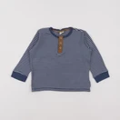 H&M - tee-shirt bleu, blanc - 12/18 mois