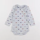 Petit Bateau - body gris - 12 mois