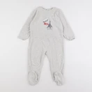 Petit Bateau - pyjama velours gris - 24 mois