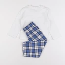 Vertbaudet - pyjama coton blanc, bleu - 2 ans